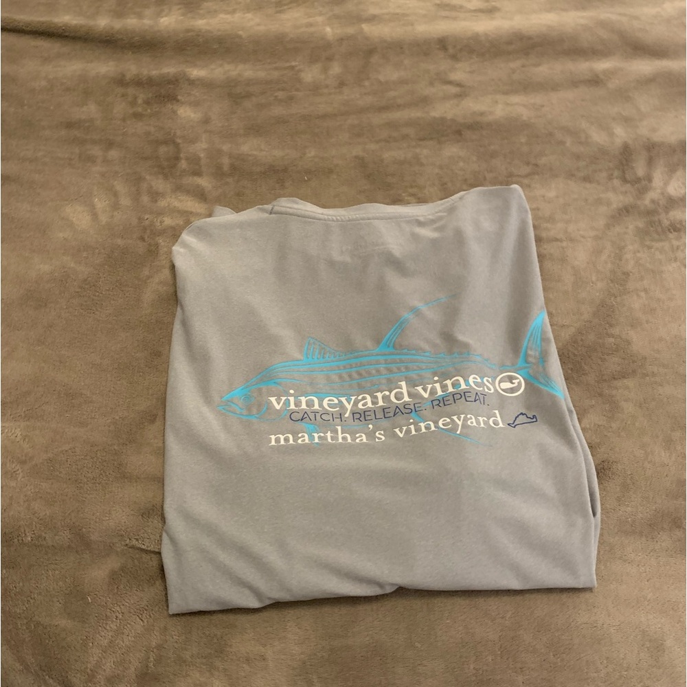 Vineyard Vines men’s large performance long sleeve tee Gray - Picture 2 of 3